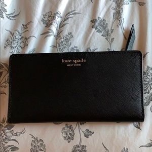 Kate Spade Large Slim Bifold Wallet Cameron Black